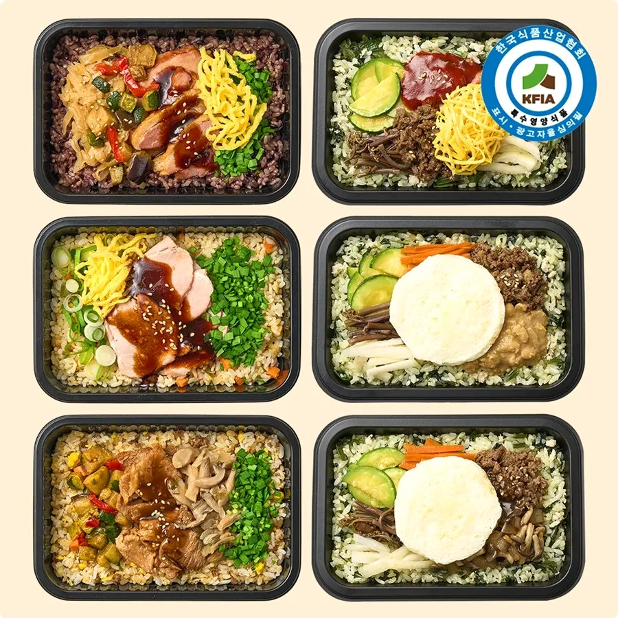 굿스푼 저당 비빔밥&솥밥 혼합 6종 6팩 도시락 세트 임당 당뇨 식단 닭가슴살 단백질 덮밥